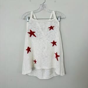 Freshman 1996 White Cold Shoulder Blouse With Red Stars Womens Size XL